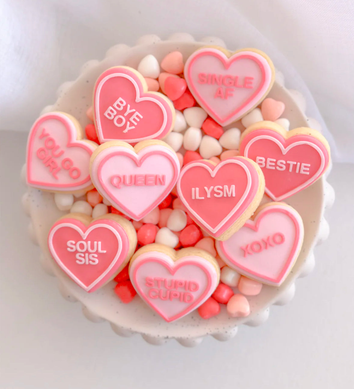 Galentines mini heart stack