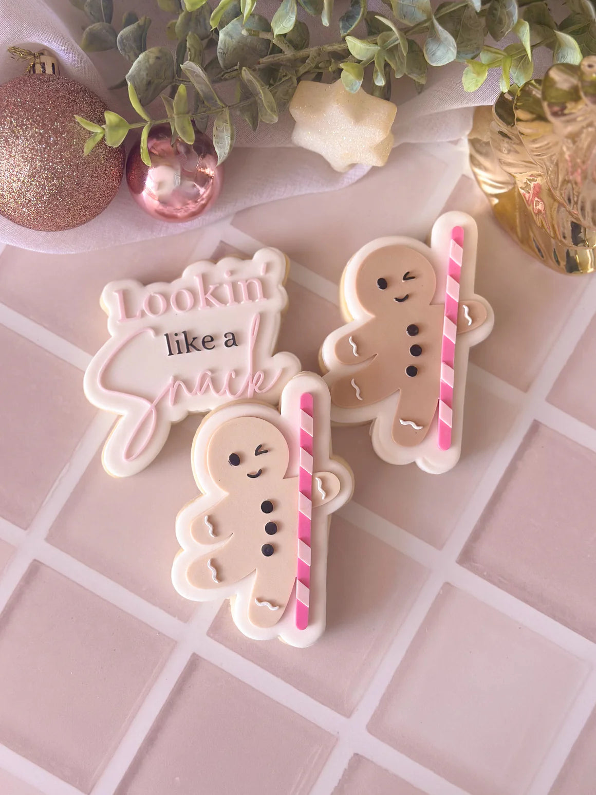 Cheeky Gingerbread man with Candy Cane