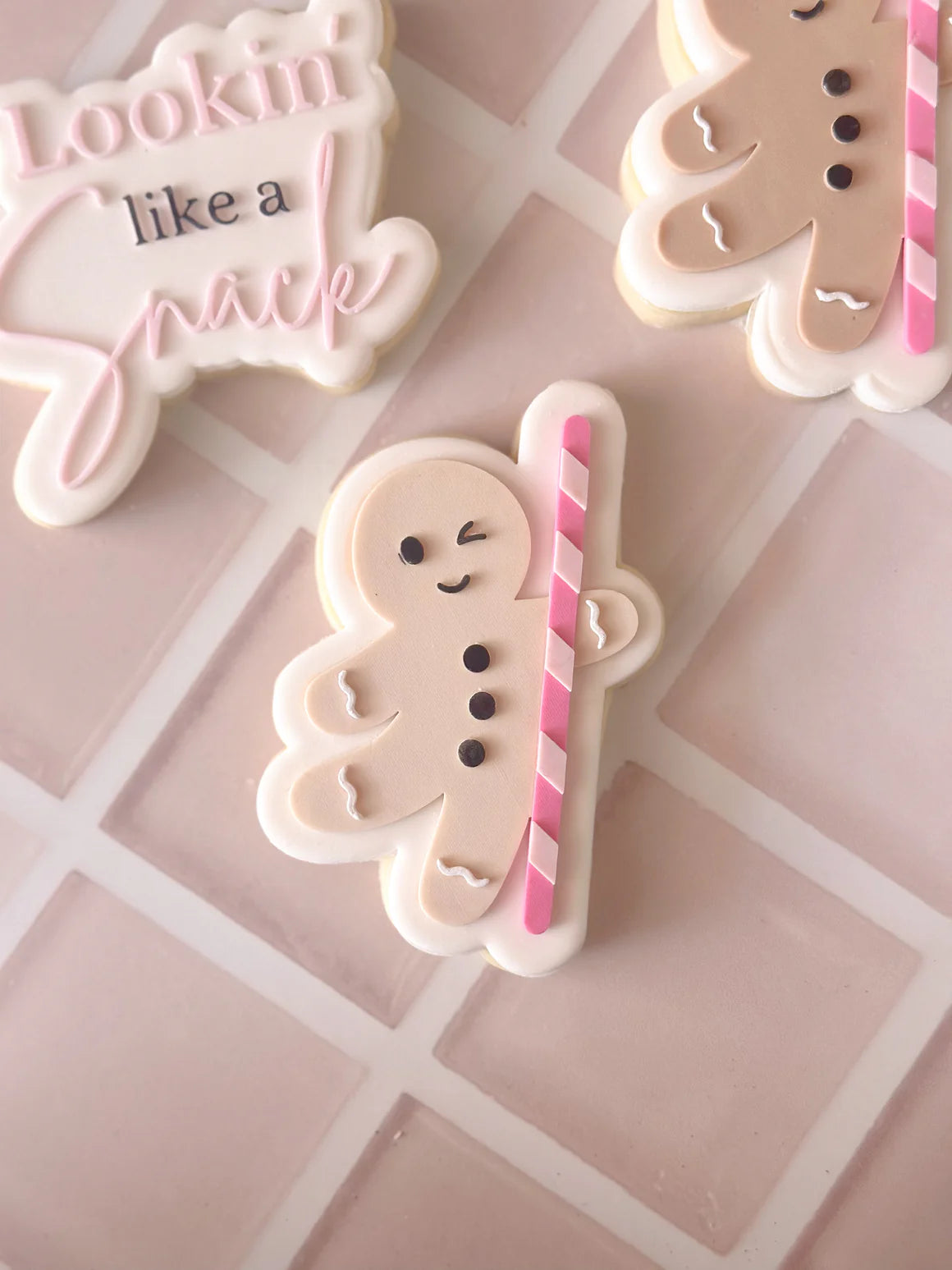 Cheeky Gingerbread man with Candy Cane