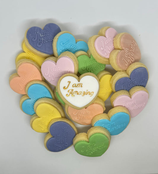 Affirmation Mini Heart Cookies