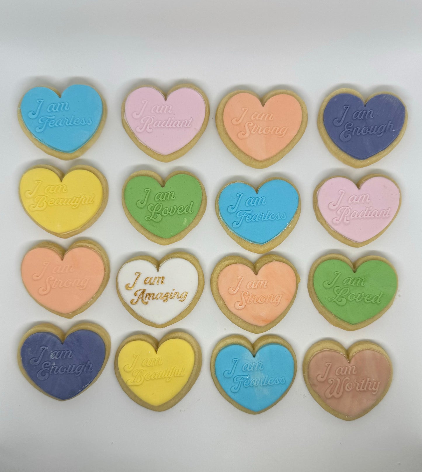 Affirmation Mini Heart Cookies